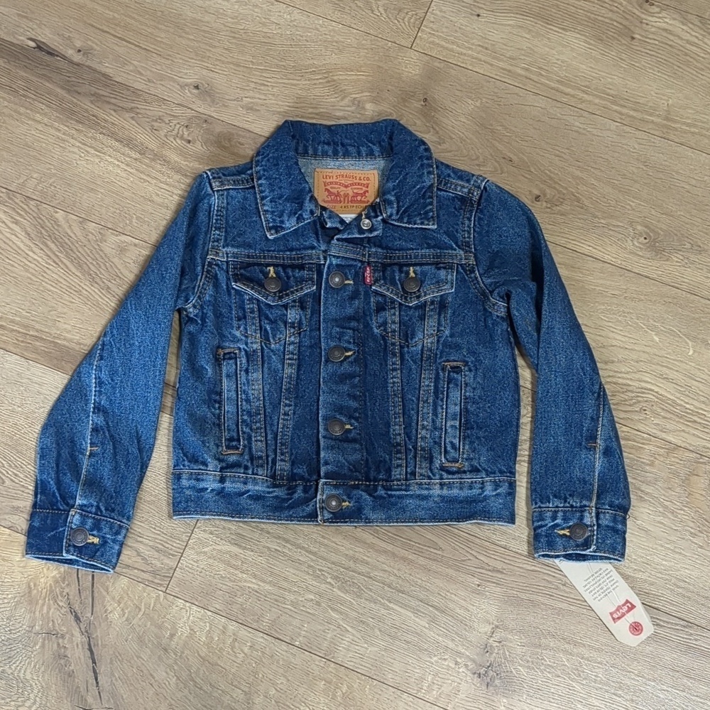 TRUCKER DENIM JACKET TODDLER GIRLS SIZE 4 NWT - Picture 3 of 8